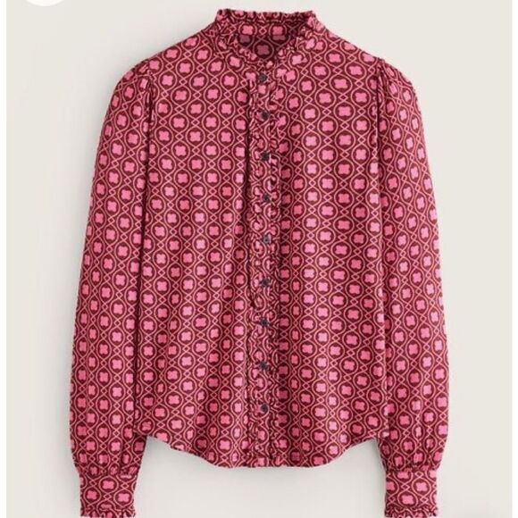 Boden Green and White Carolina Jersey Shirt- 4- like new! - Picture 9 of 13